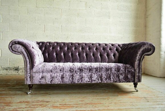 Chesterfield Sofa Couch Design Textil Wohnzimmer Couchen Sofas Dreisitzer