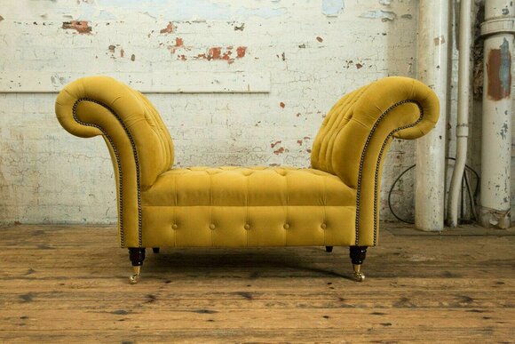 Chesterfield Sofa 1,5 SITZER Polster Designer Couchen Sofas Garnitur Bank