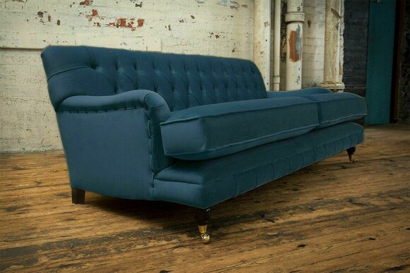 Chesterfield Couch xxl big sofa couchen samt leder textil polster sofas grün