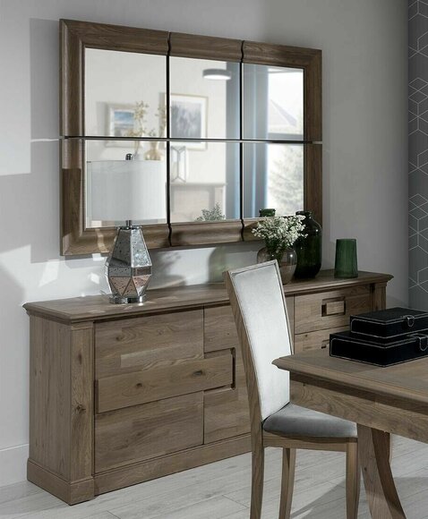 Kommoden Schrank mit Spiegel xxl Kommode Buffet Holz neu Anrichte 2tlg