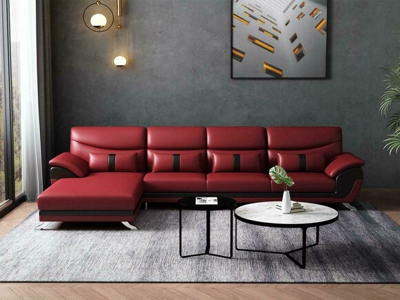 Design Wohnzimmer Lederpolster Ecksofa Eckcouch Couch Sofa L Form