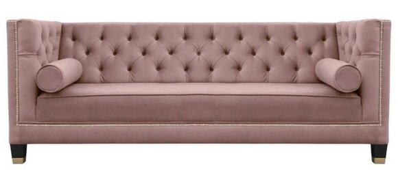Dreisitzer Stoff Wohnzimmer Rosa Design Couchen Polster Sofa Sofas Samt