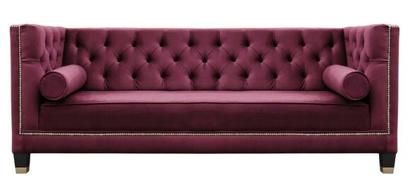 Rot Dreisitzer Stoff Wohnzimmer Design Couchen Polster Sofa Sofas Bordaux