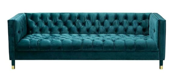 Chesterfield Sofa Blaue Sofas Textil Stoff Couchen Möbel 4 sitzer xxl big neu
