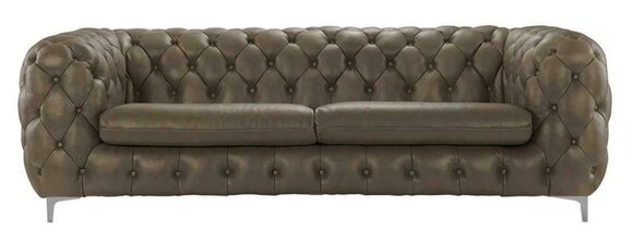 Chesterfield Sofa Braun xxl Big Leder Wohnzimmer Möbel 4 sitzer Violet