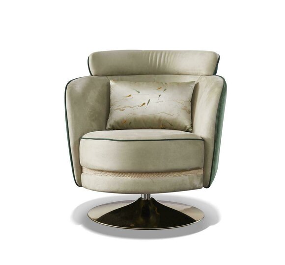 Lehnstuhl Design Sessel Dreh Leder Polster Wohnzimmer Samt Gastro Stuhl