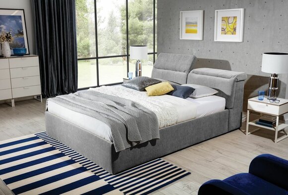 Design Graue Betten Luxus Samt Velvet Polster Bett Hotel Doppel Stoff