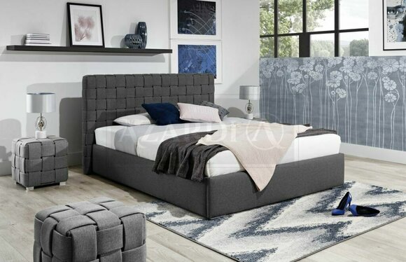 Graue Betten Schlafzimmer Textil Ehe Doppel Bett Bettgestell Hotel Luxus