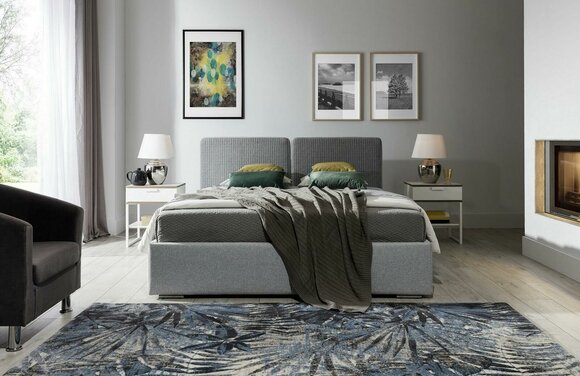 Klassische Designer Bett Schlafzimmer Textil Leder Polster 140x200 Möbel