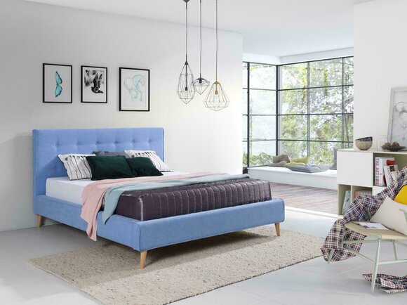 Hotel Chesterfield Luxus Bett Blau Schlafzimmer Englische Betten 180 x 200cm