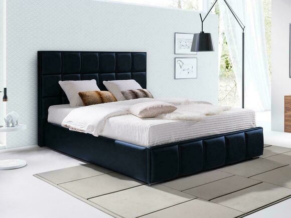 Schwarzes Bett Polster Design Luxus Doppel Betten Schlaf Zimmer jvmoebel