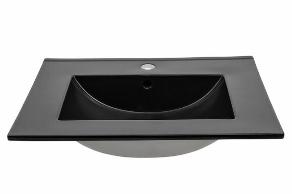 Keramik Waschbecken Waschtisch Einbau Schwarze Platte Design Becken