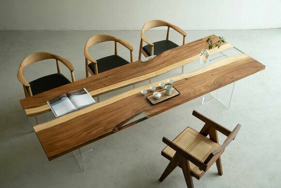 Esstisch River Tisch Massiv Tische 220x80 Flusstisch Meer Waterfall