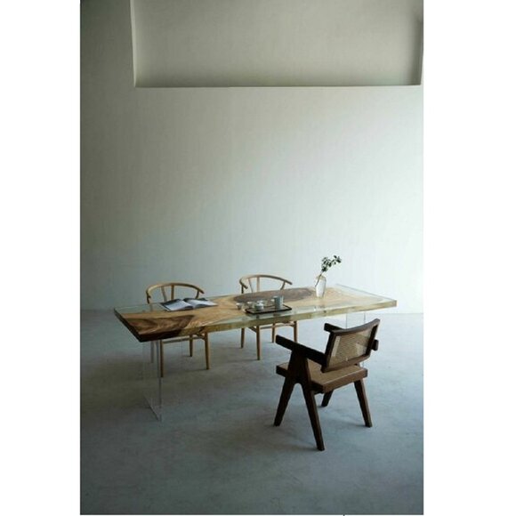 Luxus Design Tisch Epoxid Harz Tische Esstisch 200x80 Massiv Holzmöbel