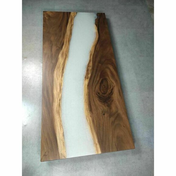 epoxid harz esstisch echtes holz deko massive möbel wasserfall epoxy tisch