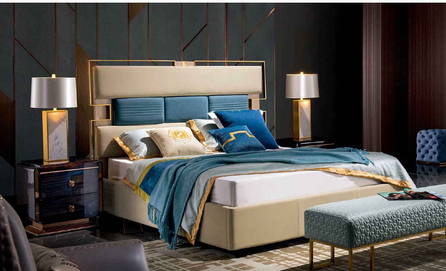 Bett Nachttisch Schminktisch 6 tlg.Schlafzimmer Design Modern Luxus