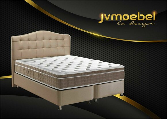 Bett Leder 2x Nachttisch 3 tlg. Schlafzimmer Set Möbel Modern Luxus Betten Neu