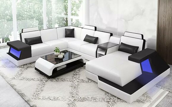 Ecksofa Design Couch Sofa Polster Ecke Garnitur Ausgefallene Wohnlandschaft Neu