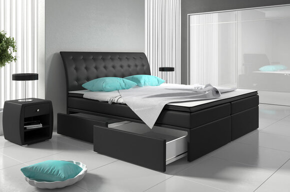 Boxspringbett Betten Bett Polster Kunstleder Designer Hotel Luxus Doppel Design