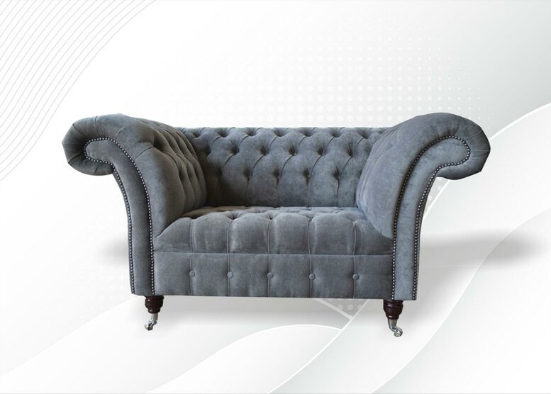 Chesterfield Sessel Graue Möbel Neu Wohnzimmer Modern Grau Luxus
