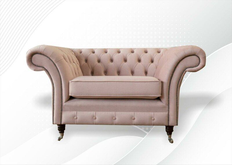 Chesterfield Sessel Rosa Textil Stoff Kreative Möbel Neu Wohnzimmer