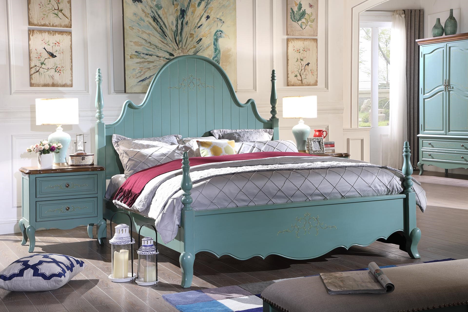 Amerikanisch Doppel Betten luxus Schlafzimmer Designer Doppelbetten 180x200 Neu