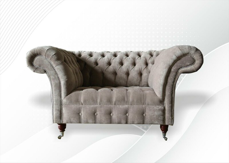 Chesterfield Sessel xxl big Möbel Neu Wohnzimmer Textil Stoff Luxus Modern