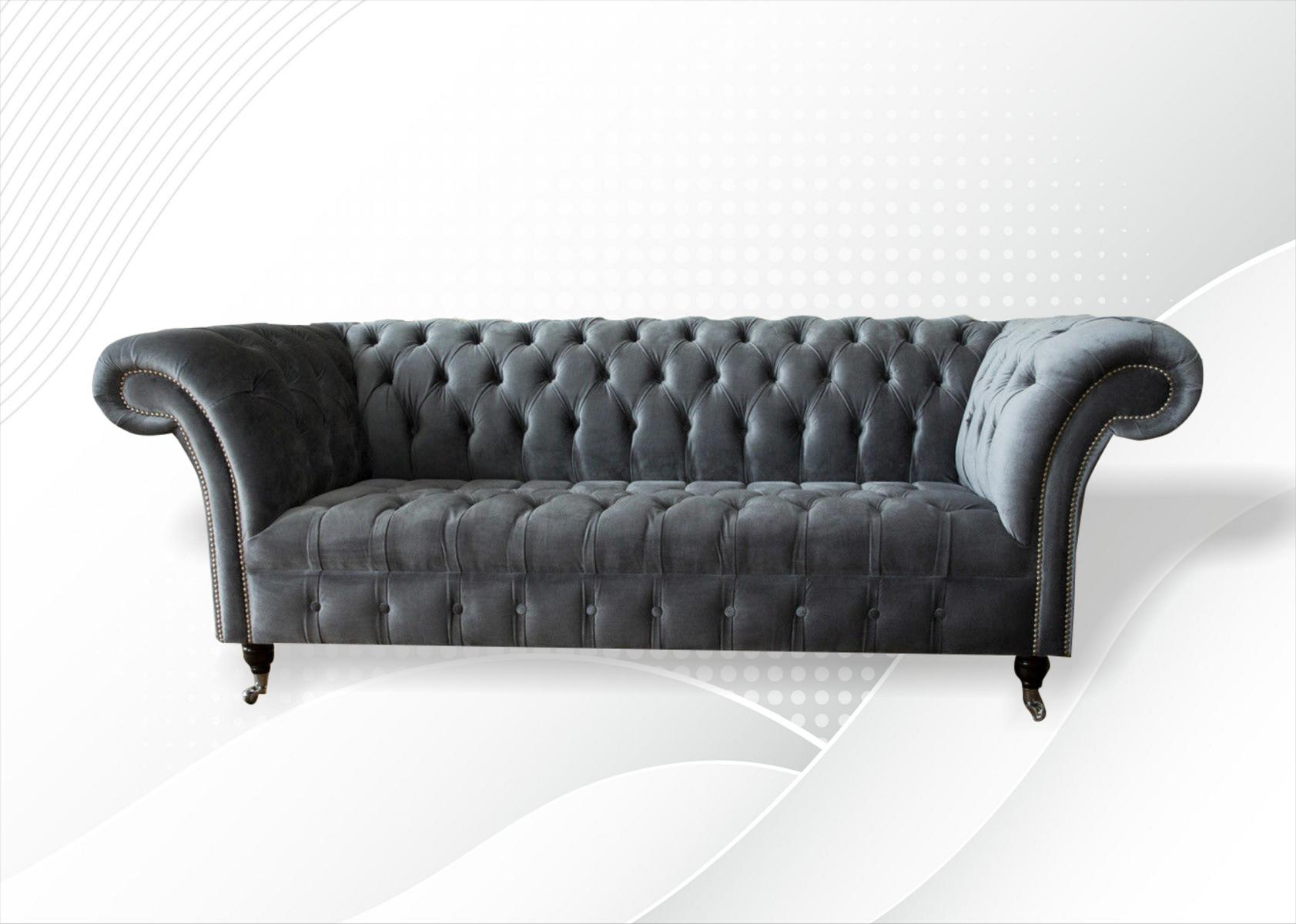 Chesterfield Grau Dreisitzer Kreative Möbel Neu Wohnzimmer Modern Design