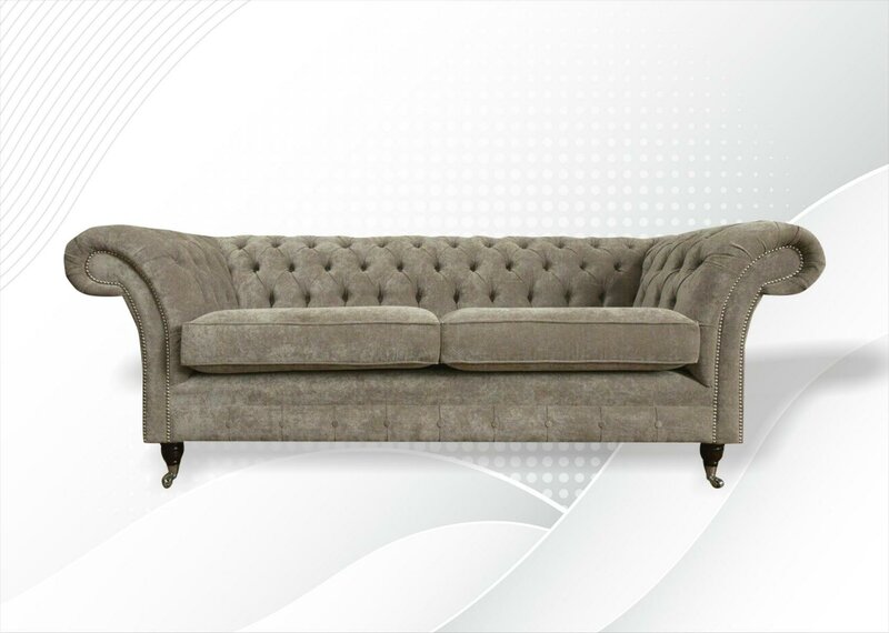 Chesterfield 3 Sitzer Beige Wohnzimmer Modern Design Sofa Kreative