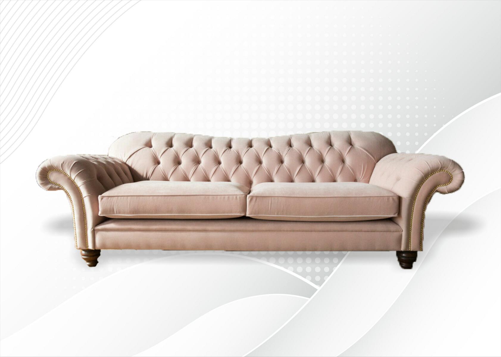 Chesterfield Pink Stoff Wohnzimmer Design Couchen Polster Sofa Sofas