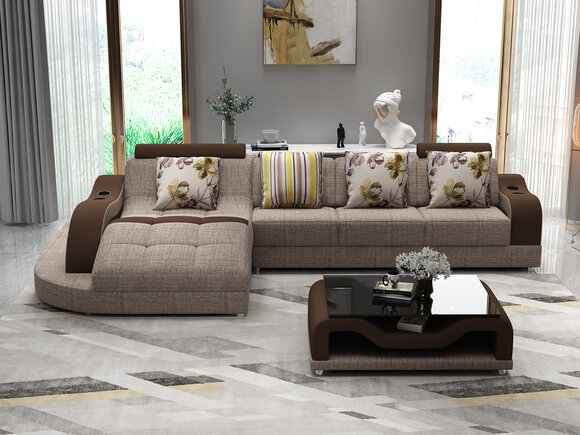 Ecksofa L Form Sofa Couch Polster Wohnlandschaft Ecksofa Textil Sofas Stoff neu