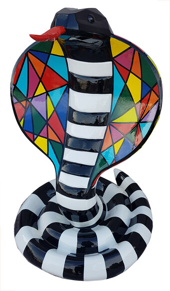 Designer Abstrakte Moderne Figur Schlange Deko Garten Kobra Skulpturen