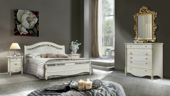 Schlafzimmer Set Bett + 2x Nachttisch Polster Luxus Betten Doppel Hotel Betten