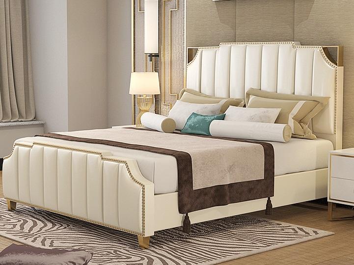 Design Doppelbett Bett Hotel Luxus Schlafzimmer 180x200cm Leder Betten
