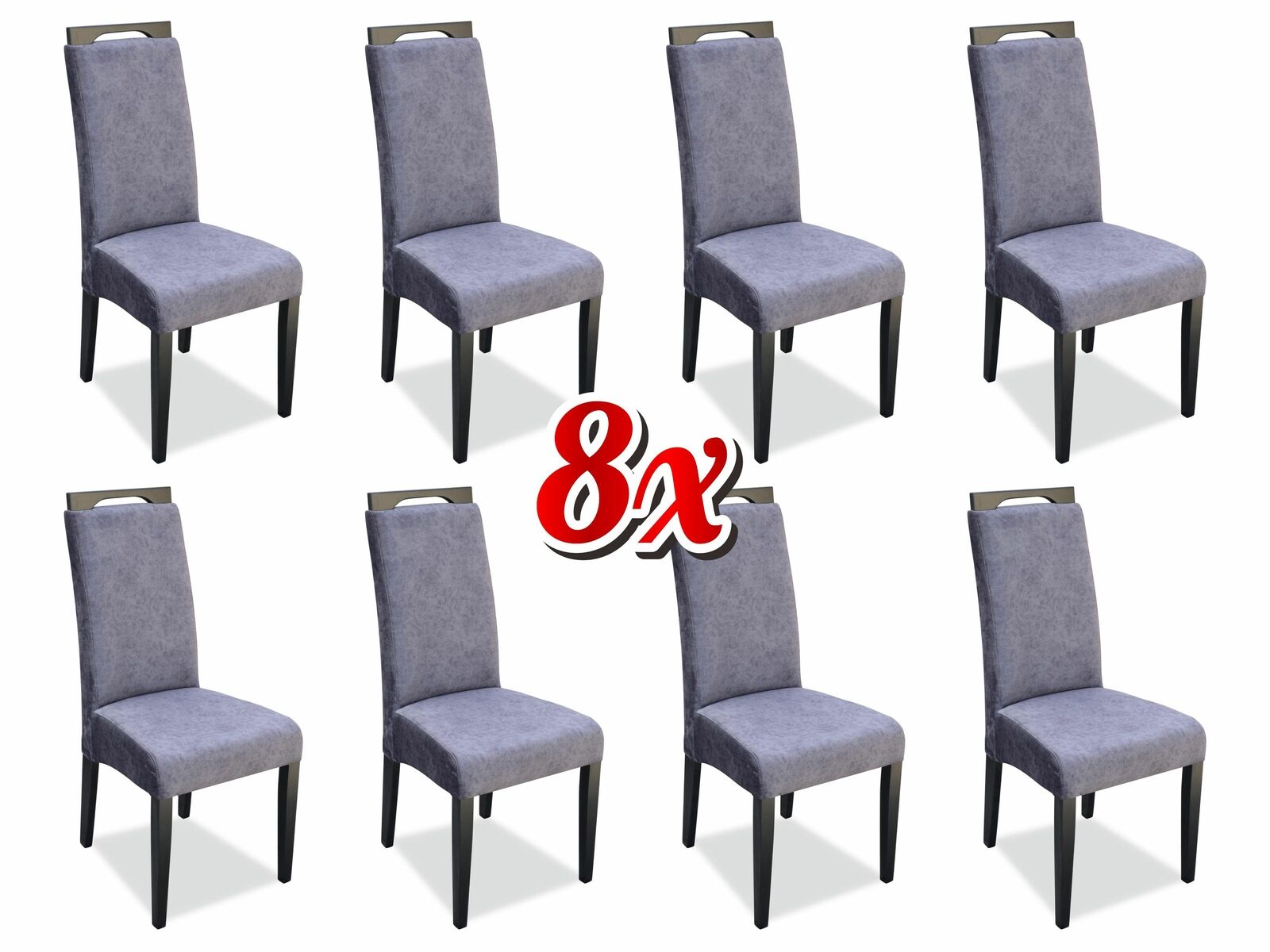 Esszimmer Stühle Stoff Set 8x Sessel Textil Stuhl Designer Holz Polster Möbel