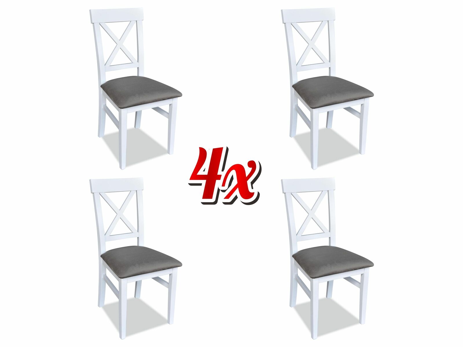 Garnitur Sessel Neu 4x Stühle Stuhl Polster Design Veranda Küchen Sitz Esszimmer