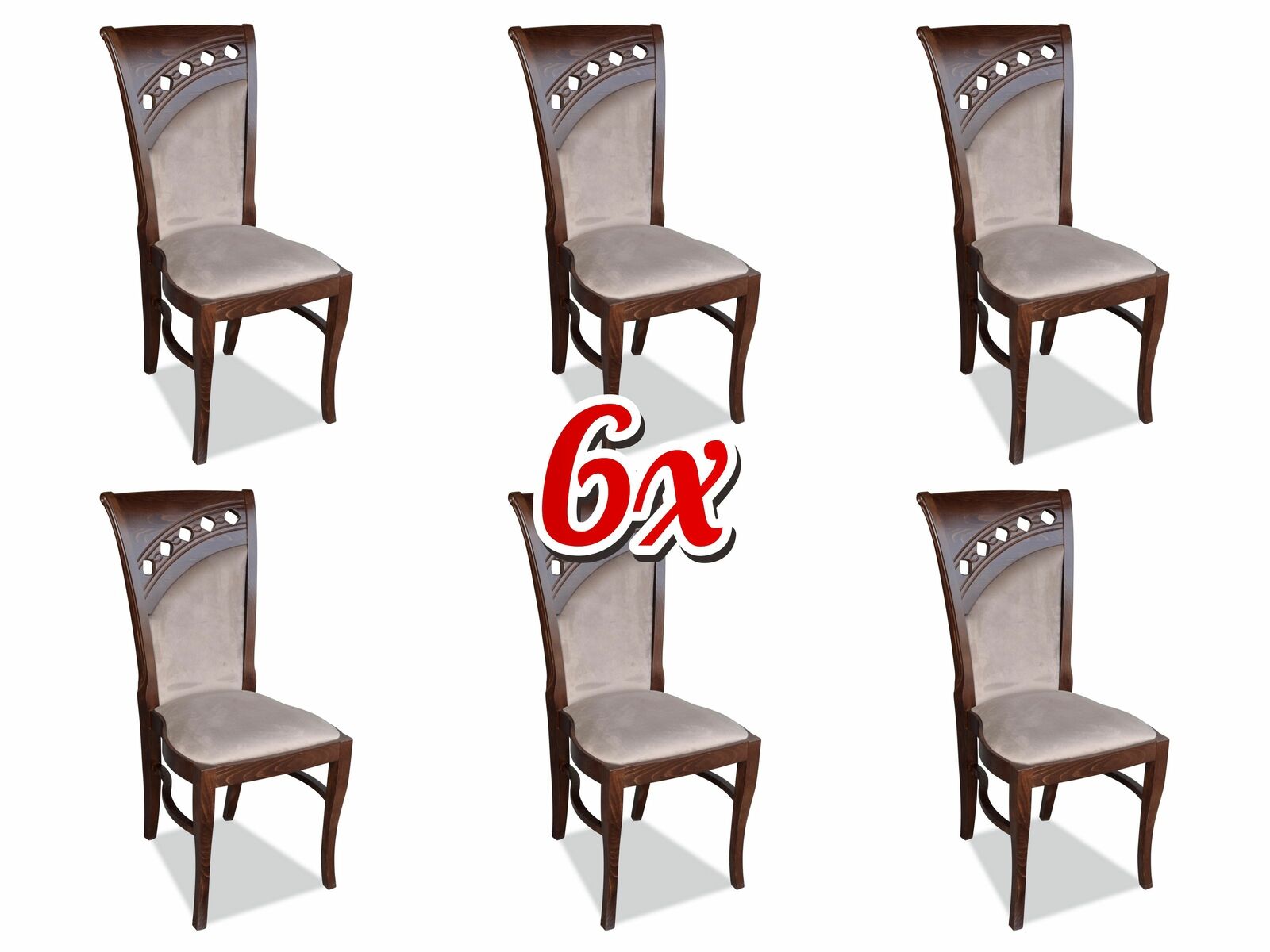 Garnitur Küchen Wohnzimmer Esszimmer Set Designer Stuhl Set 6x Stühle Polster