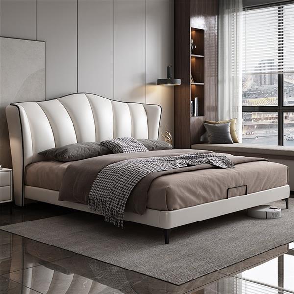 Betten Textil Hotel Luxus Polster Sitz Leder Italien Designer Bett Schlafzimmer