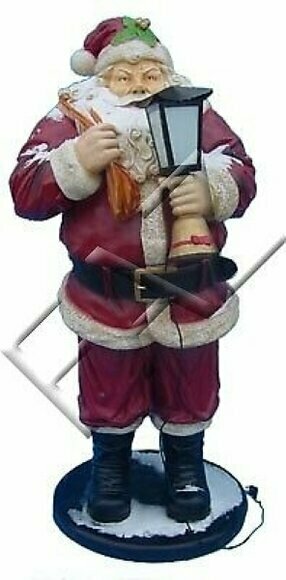 Design Statuen Weihnachtsmann mit Lampe Laden Statue Skulptur