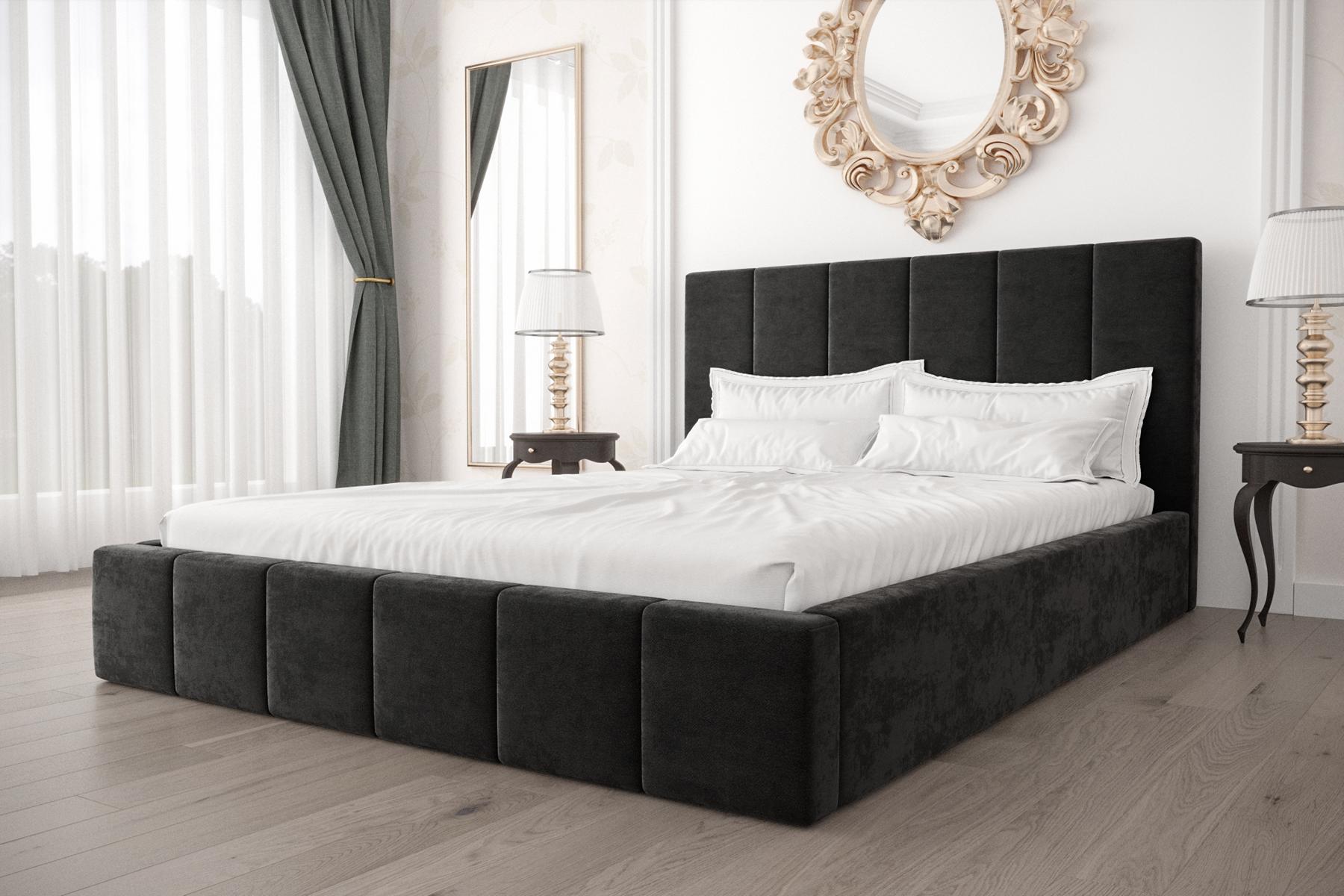 Doppelbett Luxus Samt Textil Bett Doppel Schlafzimmer Design 160x200cm