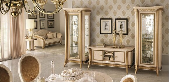 wohnzimmermöbel set wohnzimmer sideboard 2x vitrine 3tlg. wohnwand  arredoclassic