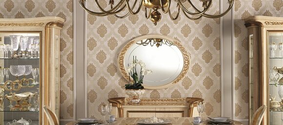 Design Spiegel Wandspiegel Echt Holz Rahmen Hängespiegel Luxus Möbel Barock