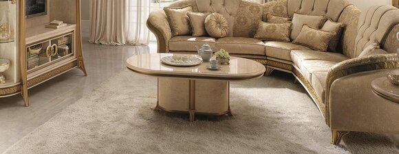 holz italienische möbel barock stil luxus braun couchtisch wohnzimmer tisch  neu