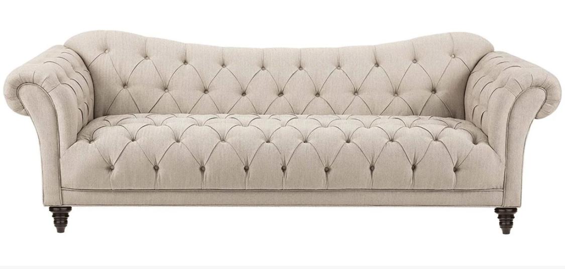 Beige Couch mit knöpfen Chesterfield Sofa Polster Sitz Couchen Sofas Luxus Neu