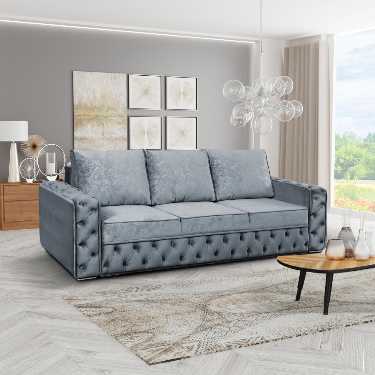 Chesterfield Design Couchen 4 Sitzplatz Textil Big Sofa Stoff Couch Schlaf Sofas