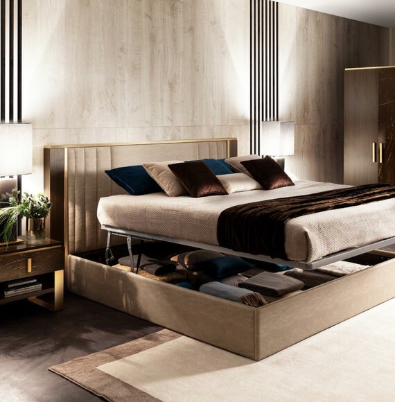 Designer Holz Bett Schlafzimmer Edles Polster Möbel Doppel Betten arredoclassic