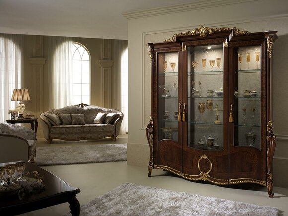 Luxus Vitrine Wohnzimmer Möbel Schrank Glas Vitrinen Designer Schränke Kommode