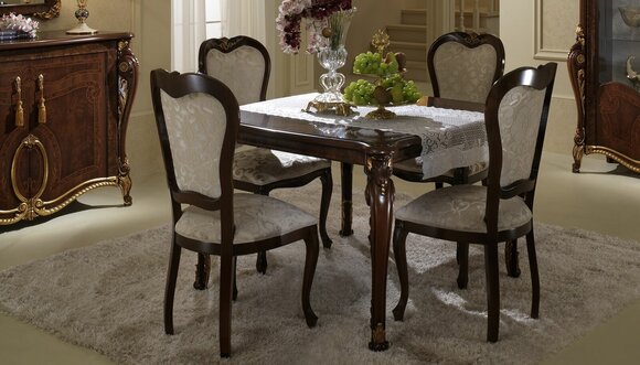 Design 4x Stühle Sessel Set Stuhl Gruppe Esszimmer Garnitur Holz arredoclassic
