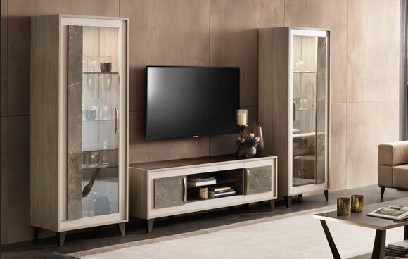 design wohnwand sideboard 2x schrank rtv lowboard anrichte 3 tlg. set  vitrine