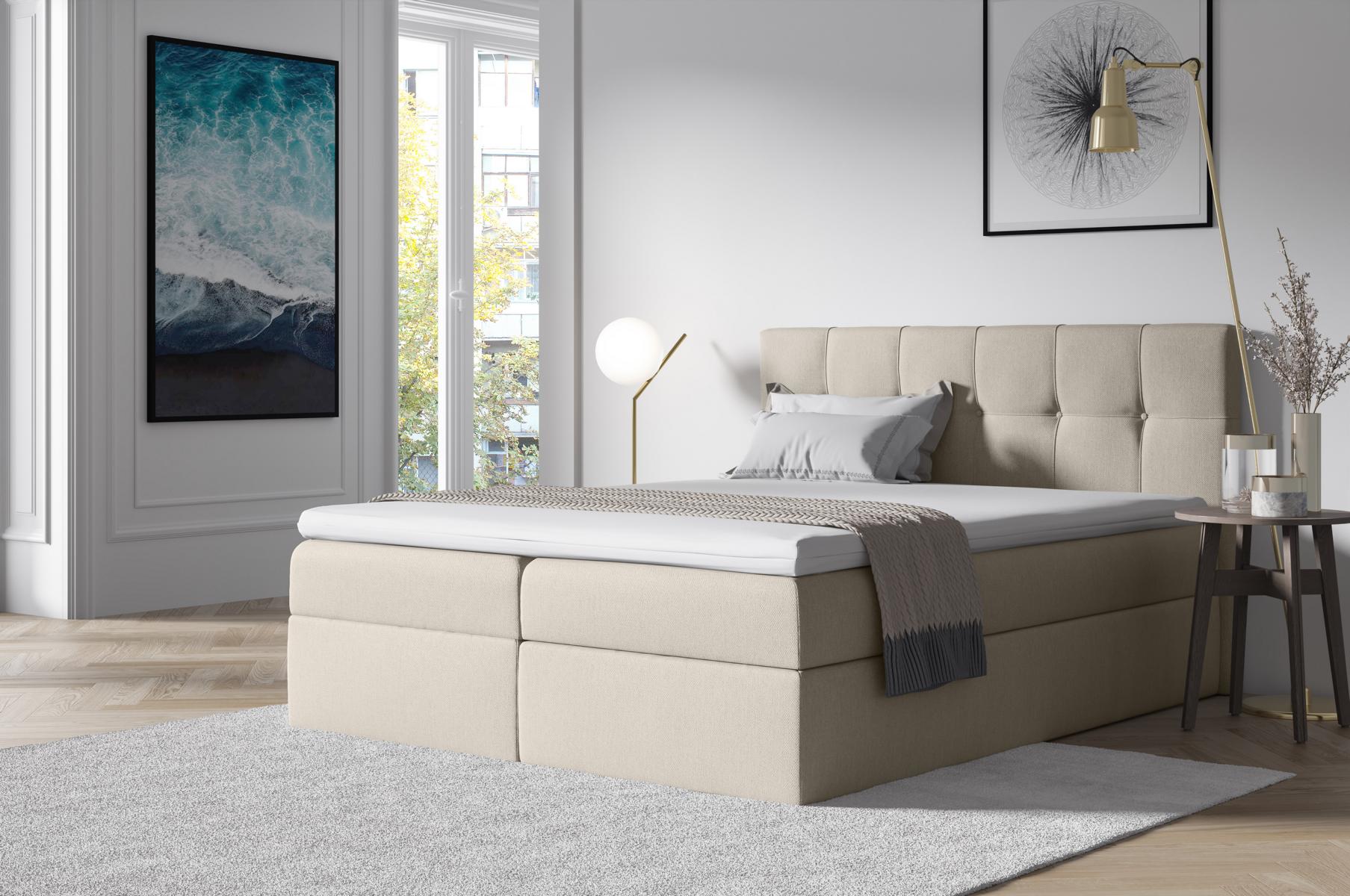 Stoff Boxspringbett Textil Design Doppel Hotel Schlafzimmer Modern Bett Betten